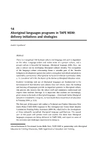 14 Aboriginal Languages Programs in TAFE NSW: Delivery Initiatives and Strategies