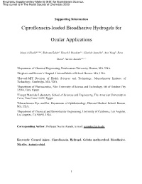Ciprofloxacin-Loaded Bioadhesive Hydrogels for Ocular Applications
