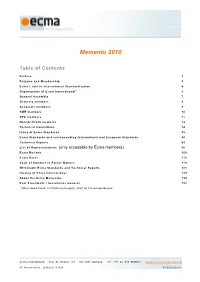 Ecma Template for Minutes