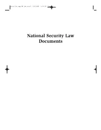 National Security Law Documents Moore 2E Supp 00 Fmt Auto3 12/12/05 2:34 PM Page Ii Moore 2E Supp 00 Fmt Auto3 12/12/05 2:34 PM Page Iii