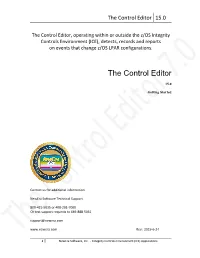 The Control Editor 15.0