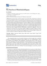 The Function of Humanimallegory