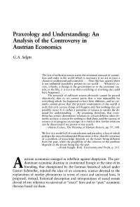 An Analysis of the Controversy in Austrian Economics