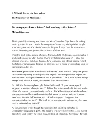AN Smith Lecture by Michael Gawenda