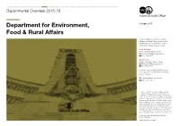 Departmental Overview 2015-16 Deaprtment for Environment Food