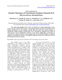 Genetic Structure of Cytochrome Oxidase Subunit II of Microcentrum Rhombifolium
