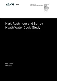 Hart, Rushmoor and Surrey Heath Water Cycle Study