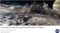 ICEE-2) Program Mitch Schulte, Discipline Scien�St Planetary Science Division NASA Headquarters Europa Lander SDT – Science Trace Matrix