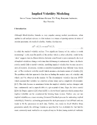 Implied Volatility Modeling