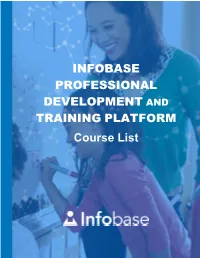 Infobase Professional Development and Training Platform