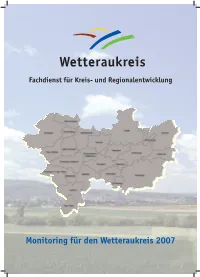 Monitoring Für Den Wetteraukreis 2007 Inhalt