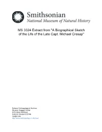 MS 3324 Extract from "A Biographical Sketch of the Life of the Late Capt