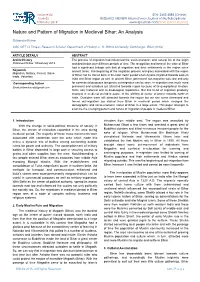 Nature and Pattern of Migration in Medieval Bihar: an Analysis