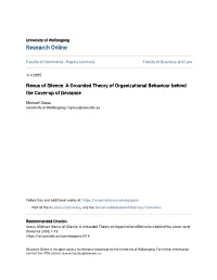 Nexus of Silence: a Grounded Theory of Organizational Behaviour Behind the Cover-Up of Deviance