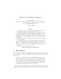 Sketches for Arithmetic Universes