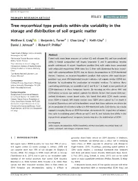 Tree Mycorrhizal Type Predicts Within‐Site Variability in the Storage And