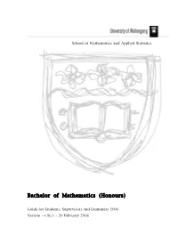Bachelor of Mathematics (Honours)