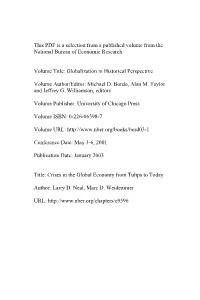 Crises in the Global Economy from Tulips to Today