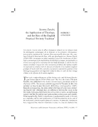Jerome Zanchi, the Application of Theology, PATRICK J