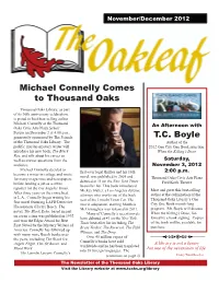 Michael Connelly Comes to Thousand Oaks T.C. Boyle
