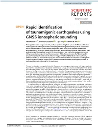 Rapid Identification of Tsunamigenic Earthquakes Using GNSS