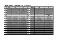 Appendix 1: Existing Bus Services