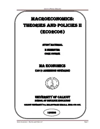 Macroeconomics: Theories and Policies Ii (Eco2c06)