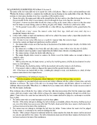 NCAA FORCE-PLAY-SLIDE RULE (NCAA Rule 8, Section 4): the Intent of the Force-Play-Slide Rule Is to Ensure the Safety of All Players