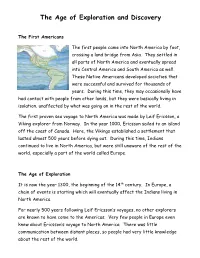 The Age of Exploration and Discovery