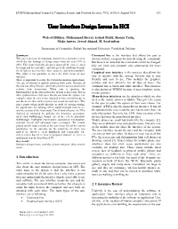 User Interface Design Issues in HCI