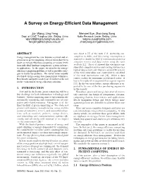 A Survey on Energy-Efficient Data Management