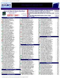 Bluepoint Price List