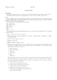 Lab #6: Stat Overview Stat