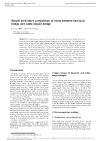 Simple Innovative Comparison of Costs Between Tied-Arch Bridge and Cable-Stayed Bridge