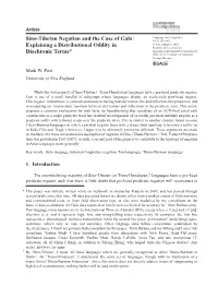Sino-Tibetan Negation and the Case of Galo: Explaining a Distributional