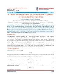 A Simple Iterative Method for Exact Solution of Systems of Linear Algebraic Equations Albert Iskhakov1, Sergey Skovpen2