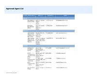 Approved Agents List