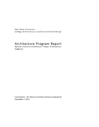 Architecture Program Report Bachelor of Science in Architecture + Master of Architecture Category II