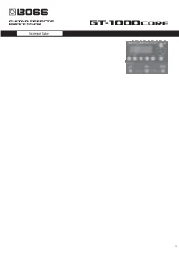 Boss GT-1000CORE Parameter Guide