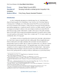 Devising Methods to Combat Gender Inequality in the Workplace Student