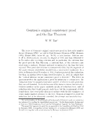 Gentzen's Original Consistency Proof and the Bar Theorem