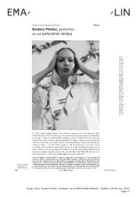 Kembra Pfahler, Performer, on an EXPLODING WHALE