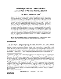 Learning from the Unfathomable: an Analysis of Anders Behring Breivik