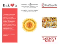 Takeout Menu