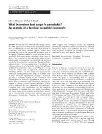 What Determines Host Range in Parasitoids? an Analysis of a Tachinid Parasitoid Community