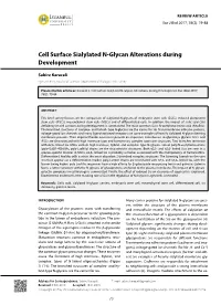 Cell Surface Sialylated N-Glycan Alterations During Development