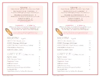 Dessert Menu