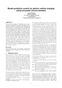 Model Predictive Control for Electric Vehicle Charging Using Low Power Microcontrollers Kevin Böhmer University of Twente P.O