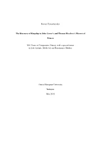 Roman Tymoshevskyi the Discourse of Kingship in John Gower's And