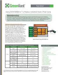 Tech Brief: Using SATA Nandrive to Replace Industrial Cfast Cards